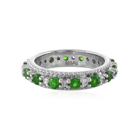 Anello in argento con Diopside Russo