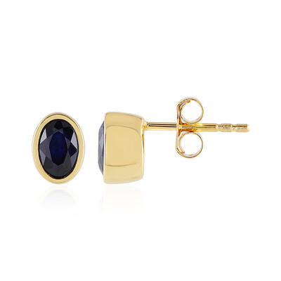 Orecchini in argento con Zaffiro Blu del Madagascar