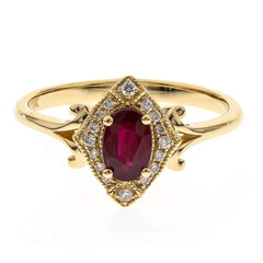 Anello in oro con Rubino Mozambico AAA (CIRARI)