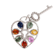 Ciondolo in argento con Zaffiro Fancy