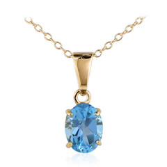 Collana in argento con Topazio Blu Svizzero