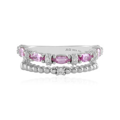 Anello in argento con Zaffiro Ceylon Rosa (non riscaldato)