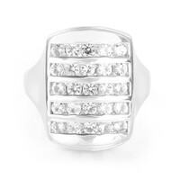 Anello in argento con Topazio Bianco