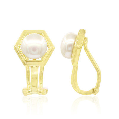 Orecchini con chiusura a clip in argento con Perla di Acqua Dolce (TPC)