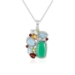 Collana in argento con Onice Verde