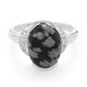 Anello in argento con Ossidiana Fiocco di Neve