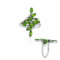 Anello in argento con Diopside Russo