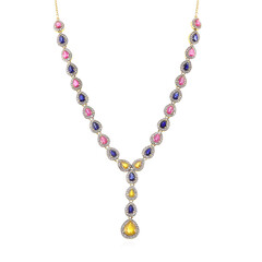Collana in argento con Zaffiro Giallo del Madagascar