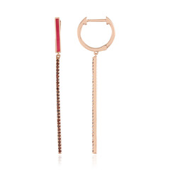Orecchini in argento con Diamante Rosso I2