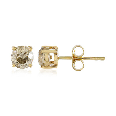 Orecchini in oro con Diamante Cioccolato I1