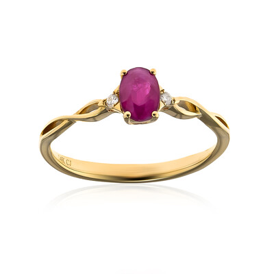 Anello in oro con Rubino Mozambico AAA (CIRARI)