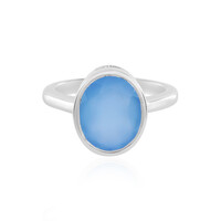 Anello in argento con Calcedonio Blu
