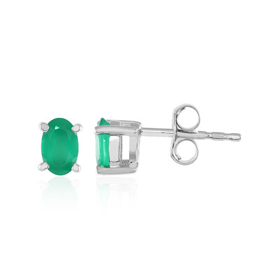 Orecchini in argento con Onice Verde