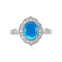Anello in argento con Opale Blu dell'Etiopia
