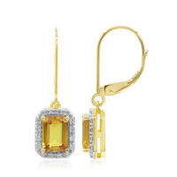 Orecchini in oro con Zaffiro Arancione Ban Ka Cha