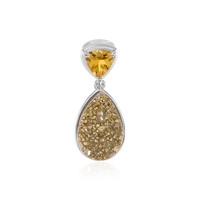Ciondolo in argento con Agata Glitter Dorata