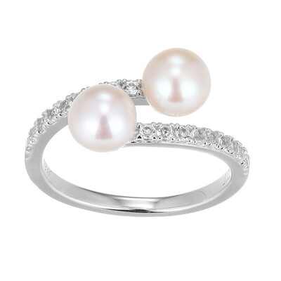 Anello in argento con Perla d'Acqua Dolce Bianca