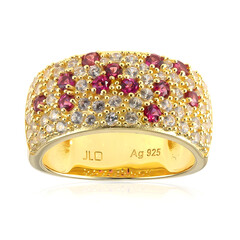 Anello in argento con Spinello Rosso della Birmania