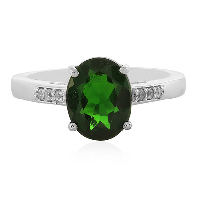 Anello in argento con Diopside Russo