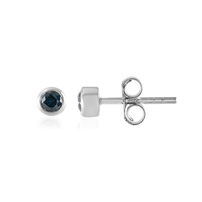 Orecchini in argento con Diamante Blu I3