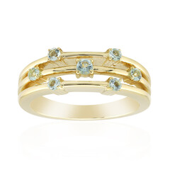 Anello in oro con Berillo Verde Menta Nigeriano