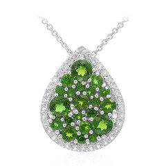 Collana in argento con Diopside Russo