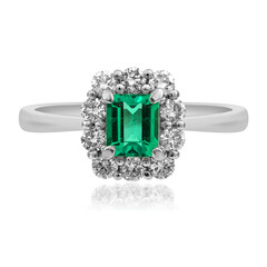 Anello in platino con Smeraldo Zambia AAA (CIRARI)