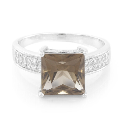 Anello in argento con Quarzo Fumè