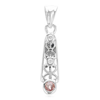 Ciondolo placcato in platino con Zaffiro Padparadscha