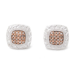 Orecchini in argento con Diamante Champagne