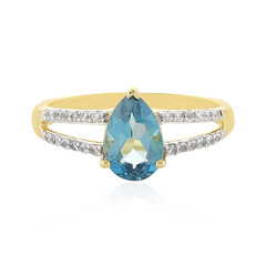 Anello in argento con Topazio Blu Londra