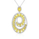 Collana in argento con Zaffiro Giallo del Madagascar