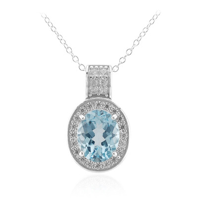 Collana in argento con Topazio Blu Cielo