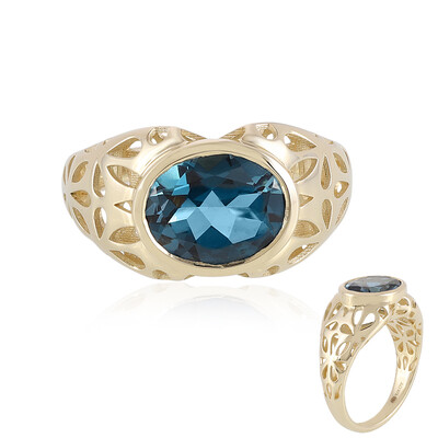 Anello in oro con Topazio Blu Londra (Ornaments by de Melo)