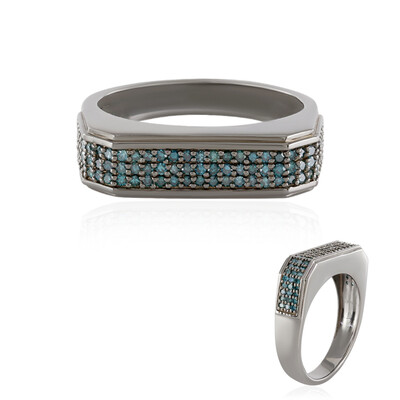 Anello in argento con Diamante Blu I3