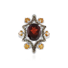 Anello in argento con Granato Mozambico