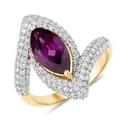 Anello in oro con Granato Magenta (SUHANA)