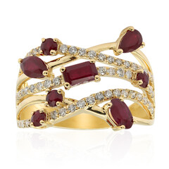 Anello in oro con Rubino Mozambico AAA (CIRARI)