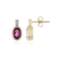 Orecchini in oro con Granato Magenta