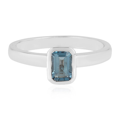Anello in argento con Topazio Blu Londra