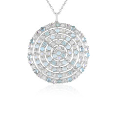 Collana in argento con Pietra di Luna Arcobaleno (KM by Juwelo)