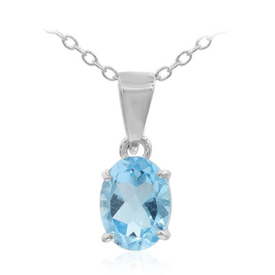 Collana in argento con Topazio Blu Svizzero