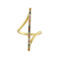 Anello in argento con Zaffiro Fancy