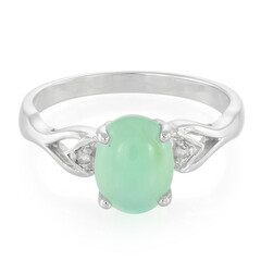 Anello in argento con Crisoprasio Imperiale