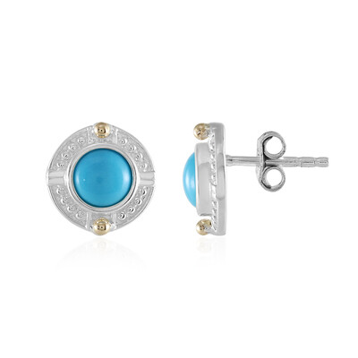 Orecchini in argento con Turchese Sleeping Beauty (Granulieren)
