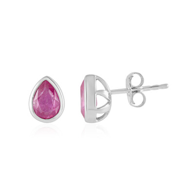 Orecchini in argento con Zaffiro Rosa del Madagascar