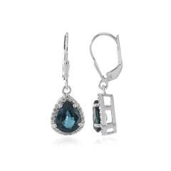 Orecchini in argento con Cianite Blu Foglia di Tè