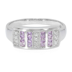 Anello da uomo in argento con Zaffiro Ceylon Porpora (non riscaldato)