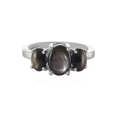 Anello in argento con Zaffiro Stellato Nero