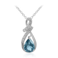 Collana in argento con Topazio Blu Londra